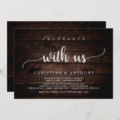 Feiern Sie mit uns, rustikales Hochzeitsessen Einladung (Vorne/Hinten)