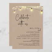 Feiern Sie mit uns, rustikales Hochzeitsessen Part Einladung (Vorne/Hinten)