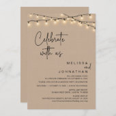 Feiern Sie mit uns, rustikales Hochzeitsessen Part Einladung (Vorne/Hinten)