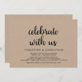 Feiern Sie mit uns, Rustikales Hochzeitsfeier-Part Einladung (Vorne/Hinten)