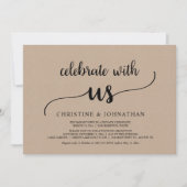 Feiern Sie mit uns, Rustikales Hochzeitsfeier-Part Einladung (Vorderseite)