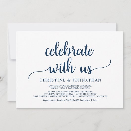 Feiern Sie mit uns, Rustikales Hochzeitsfeier-Part Einladung (Vorderseite)