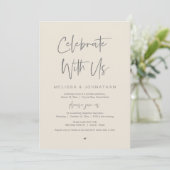 Feiern Sie mit uns, Schwarz, Hochzeit Einladung (Stehend Vorderseite)