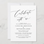 Feiern Sie mit uns, Schwarz, Hochzeit Probe Dinner Einladung (Vorderseite)