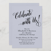 Feiern Sie mit uns! Simple Dusty Blue Einladung (Vorne/Hinten)