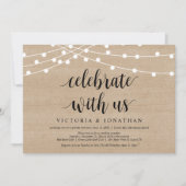 Feiern Sie mit uns, String Light, Wedding Elopemen Einladung (Vorderseite)
