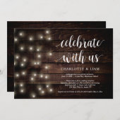 Feiern Sie mit uns, String Light, Wedding Elopemen Einladung (Vorne/Hinten)