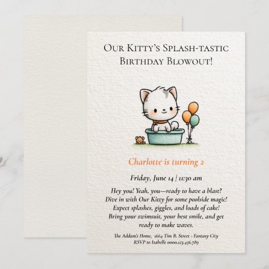 Feiern Sie mit unserem c Einladung (Vorne/Hinten)