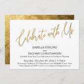 Feiern Sie mit unserem eleganten Gold Handwriting- Einladung (Vorne/Hinten)