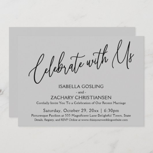 Feiern Sie mit unserem eleganten Handwriting Light Einladung (Vorne/Hinten)