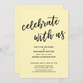 Feiern Sie mit unserem modernen hellgelben Empfang Einladung (Vorne/Hinten)