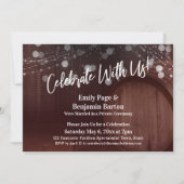 Feiern Sie mit unserem Red Wood Barrel und Lights Einladung (Vorderseite)