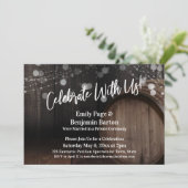 Feiern Sie mit unserem rustikalen Holzfass und den Einladung (Stehend Vorderseite)