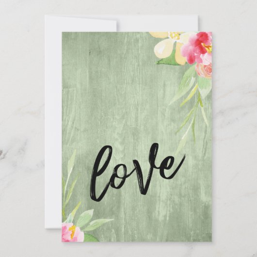 Feiern Sie mit unseren Aquarellfarben-Blume und Gr Einladung (Rückseite)