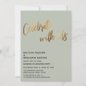 Feiern Sie mit unserer Gold Hochzeitsfeier Einladung (Vorderseite)