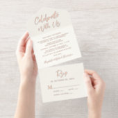 Feiern Sie mit unserer Hochzeitsempfangscreme All-in-One-Einladung (Abreißstreifen)