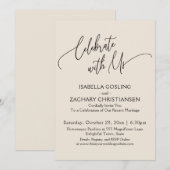 Feiern Sie mit unserer Hübschen Handschriftencreme Einladung (Vorne/Hinten)