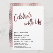 Feiern Sie mit unserer Rose-Gold-Hochzeitsempfehlu Einladung (Vorne/Hinten)