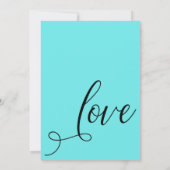 Feiern Sie mit Us Elegante Aqua Empfang-Only Einladung (Rückseite)