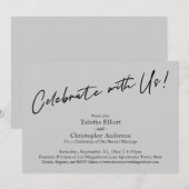 Feiern Sie mit US Handwriting Simple Light Gray Einladung (Vorne/Hinten)