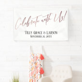 Feiern Sie mit US Rose Gold Handwriting Typografie Banner (Insitu)