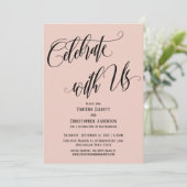 Feiern Sie mit US-Skripterneuerung mit Rosa Rosa Einladung (Stehend Vorderseite)