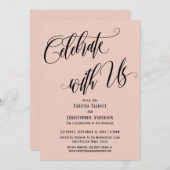 Feiern Sie mit US-Skripterneuerung mit Rosa Rosa Einladung (Vorne/Hinten)