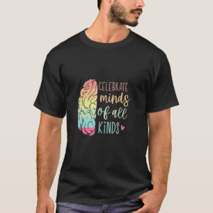 Feiern Sie Neurodiversität Köpfe aller Art Autismu T-Shirt