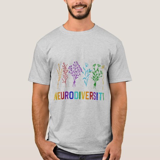 Feiern Sie Neurovielfalt mit diesem großen Regenbo T-Shirt (Vorderseite)