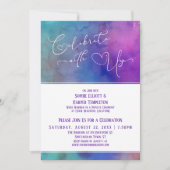 Feiern Sie nur mit dem Empfang "Watercolor Hearts" Einladung (Vorderseite)