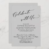 Feiern Sie nur mit Hübschem, grau-grauem Empfang Einladung (Vorne/Hinten)