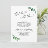 Feiern Sie nur mit unserem einfachen Eukalyptus-Em Einladung (Stehend Vorderseite)