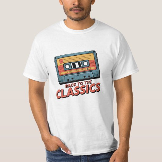 Feiern Sie Retromusik mit Cooler Kunst T-Shirt (Vorderseite)