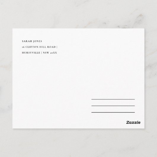 Feiern Sie Save the Date mit US-Kalligrafie Postkarte (Rückseite)