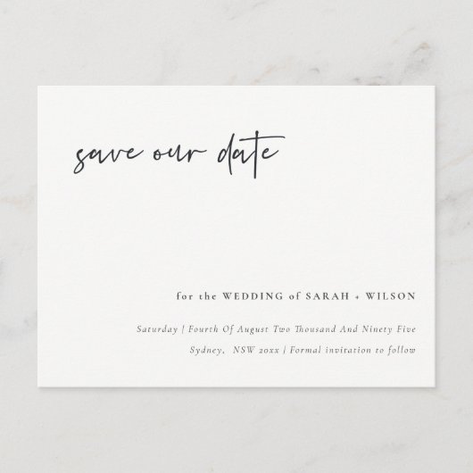 Feiern Sie Save the Date mit US-Kalligrafie Postkarte (Vorderseite)