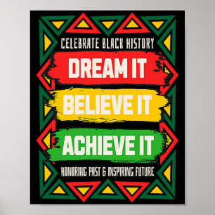 Feiern Sie Schwarze Geschichte Motivational Afro A Poster