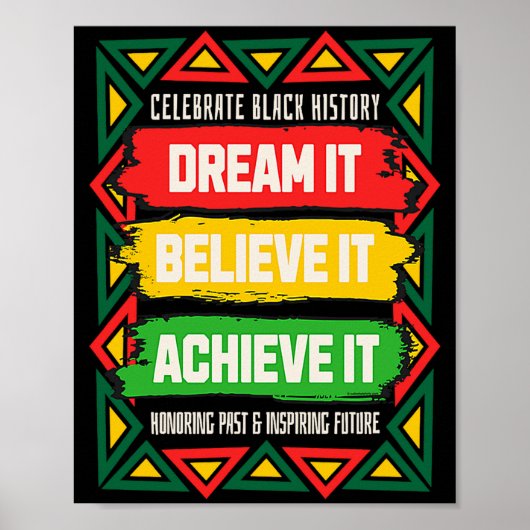 Feiern Sie Schwarze Geschichte Motivational Afro A Poster (Vorne)