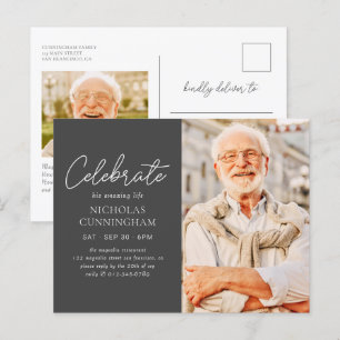 Feiern Sie sein erstaunliches Leben Simple Modern Postkarte