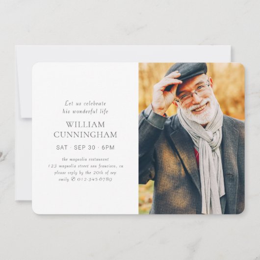 Feiern Sie sein Leben Modernes, einfaches Minimali Einladung (Vorderseite)