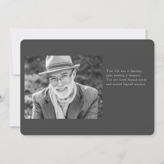 Feiern Sie sein Leben Modernes, einfaches Minimali Einladung (Rückseite)