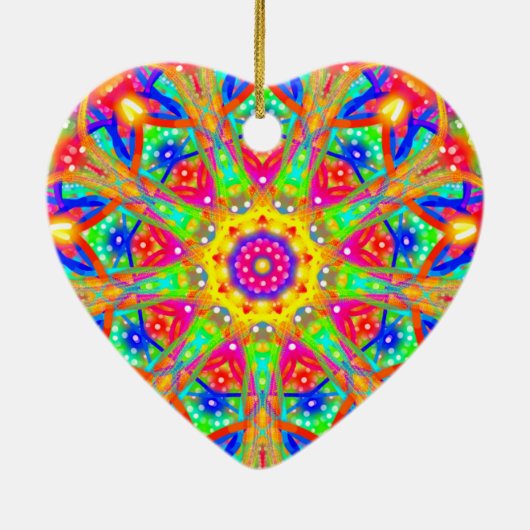 Feiern Sie seine Geburt farbenfrohe Weihnachten Keramik Ornament (Hinten)