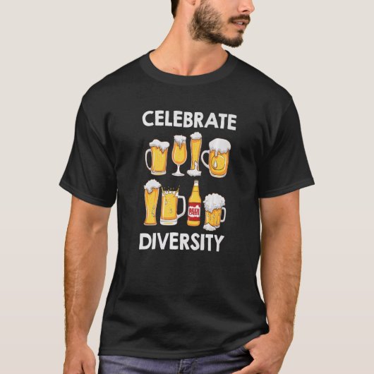 Feiern Sie Vielfalt Biertrinker Craftbier T-Shirt (Vorderseite)