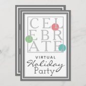 Feiern Sie virtuelle Feiertagsparty Einladung (Vorne/Hinten)