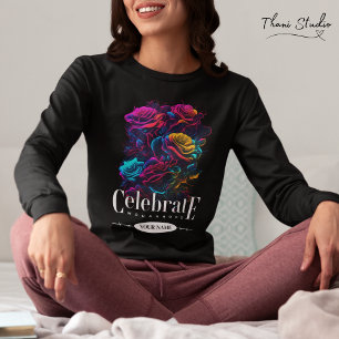 Feiern Sie Weiblichkeit Modern Vintage Farbige Blu T-Shirt