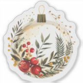 Feiern Sie Weihnachten mit einem festlichen Orname Aufkleber (Vorderseite)