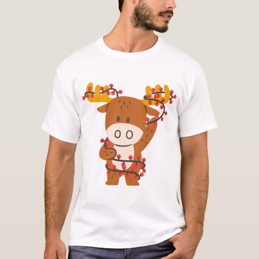 Feiern Sie Weihnachten mit einem Niedlichen Rentie T-Shirt (Vorderseite)