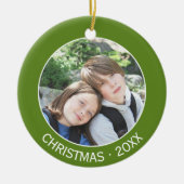 Feiern Sie Weihnachten mit Ihrem Lieblings-Foto Keramikornament (Vorne)