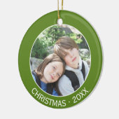 Feiern Sie Weihnachten mit Ihrem Lieblings-Foto Keramikornament (Links)