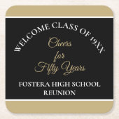 Feiern Sie! Wiedersehen-Party-Untersetzer der 50.  Rechteckiger Pappuntersetzer (Vorderseite)