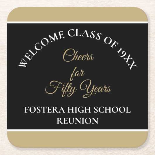 Feiern Sie! Wiedersehen-Party-Untersetzer der 50. Rechteckiger Pappuntersetzer (Vorderseite)